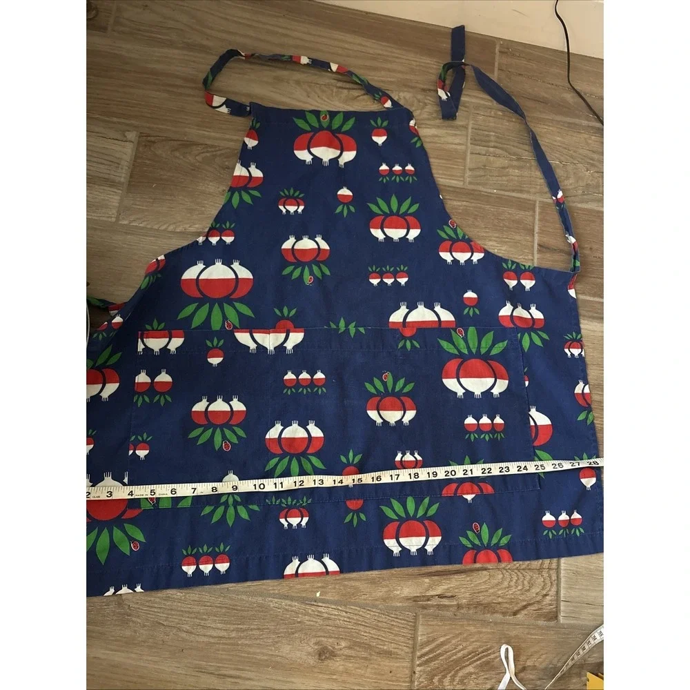 Handmade Apple Fruit Apron Unisex‎ Adjustable Neck Strap Two Sides Colorful EUC